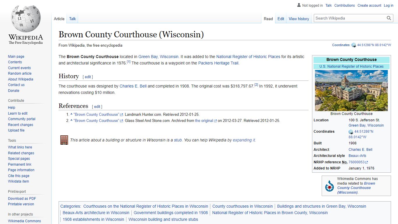 Brown County Courthouse (Wisconsin) - Wikipedia